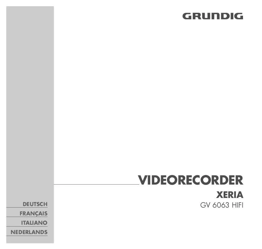 Mode d'emploi GRUNDIG XERIA GV 6063 HIFI