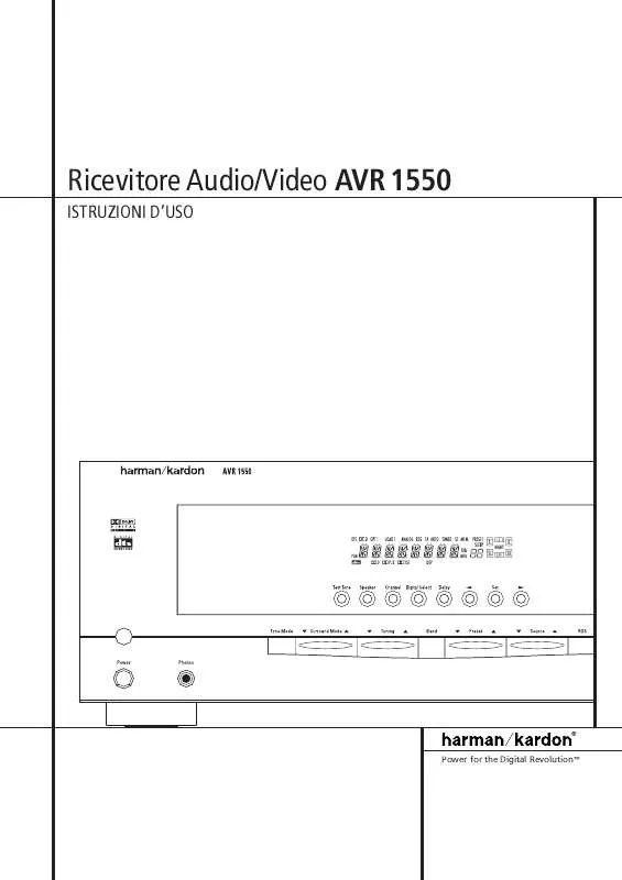 Mode d'emploi HARMAN KARDON AVR 1550