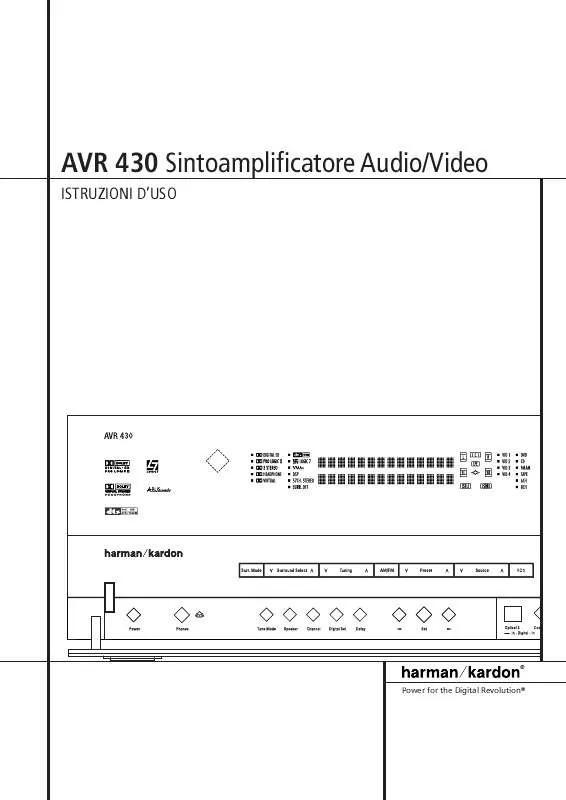 Mode d'emploi HARMAN KARDON AVR 430