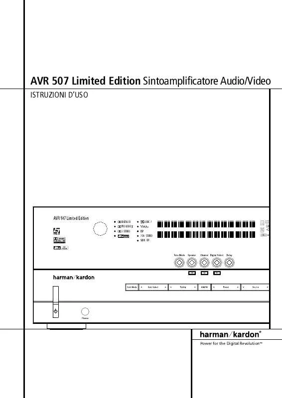 Mode d'emploi HARMAN KARDON AVR 507 LIMITED EDITION