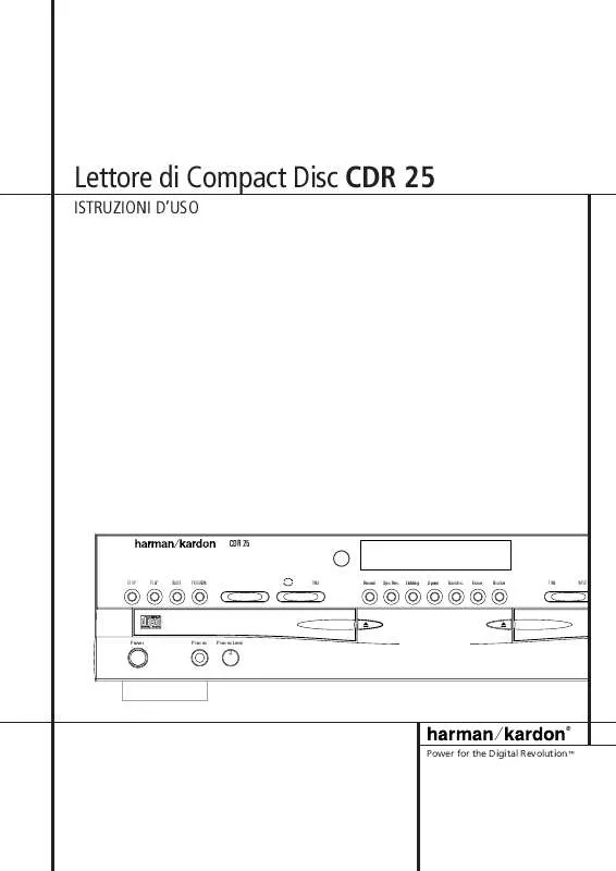 Mode d'emploi HARMAN KARDON CDR 25