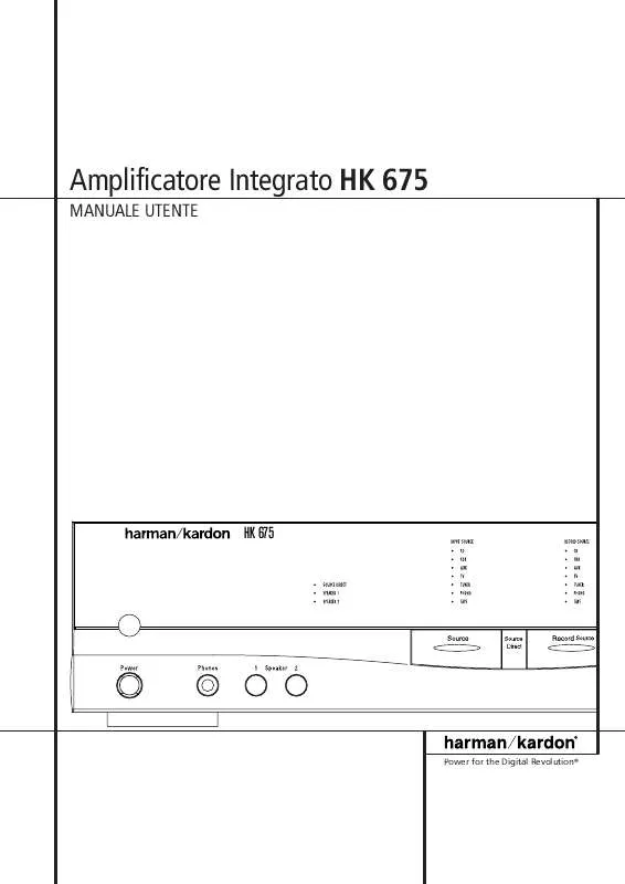 Mode d'emploi HARMAN KARDON HK 675