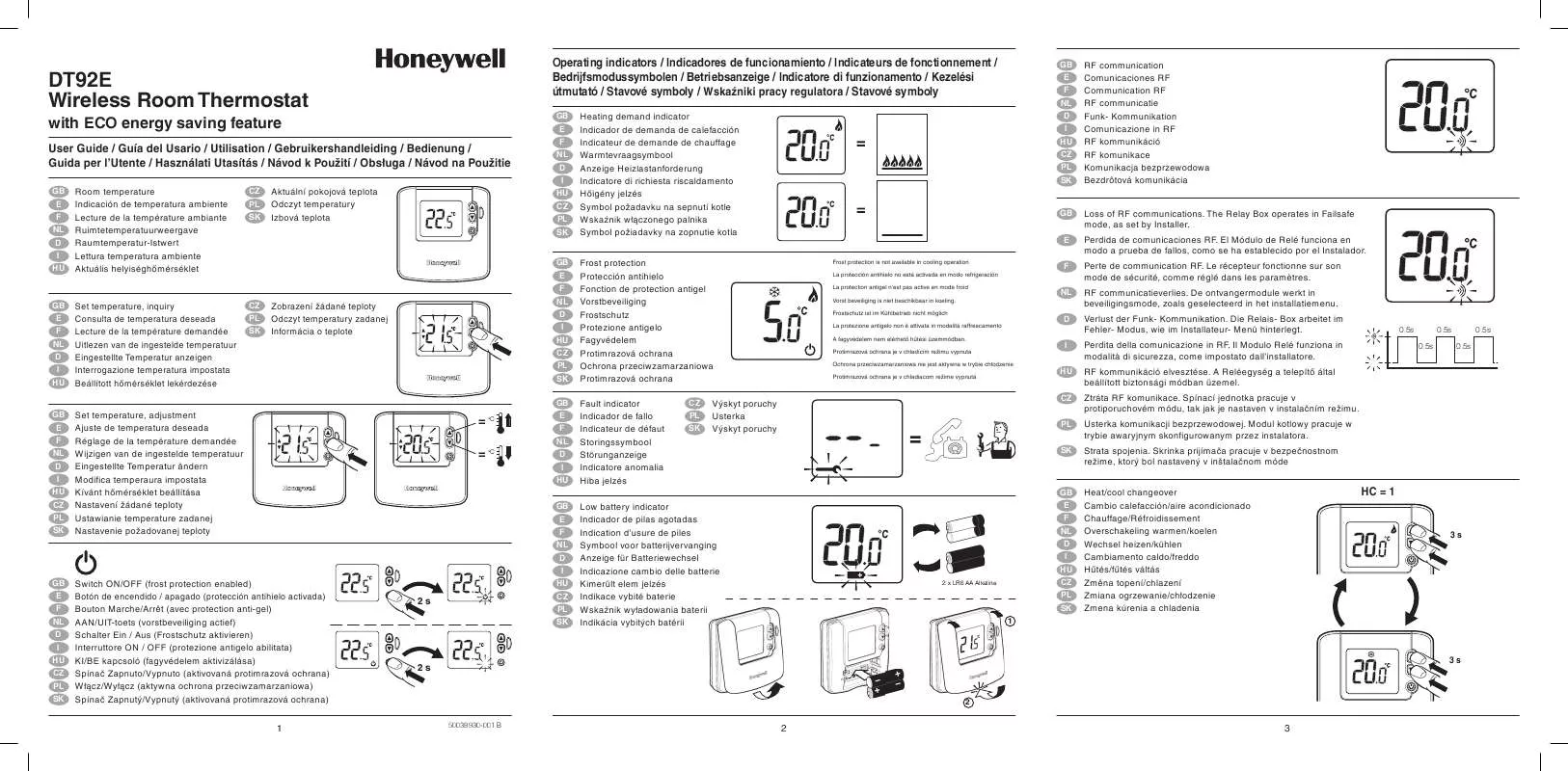 Mode d'emploi HONEYWELL DT92E