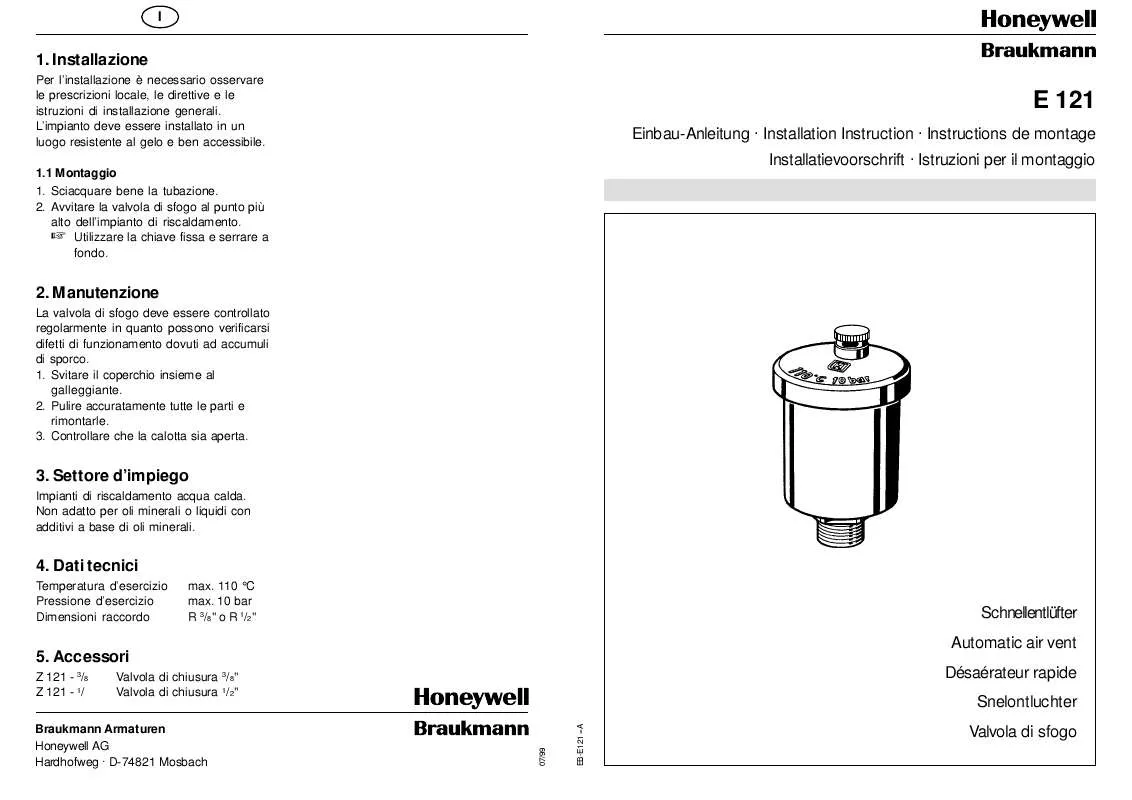 Mode d'emploi HONEYWELL E121