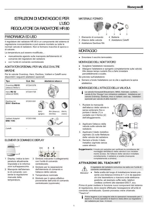 Mode d'emploi HONEYWELL HR80