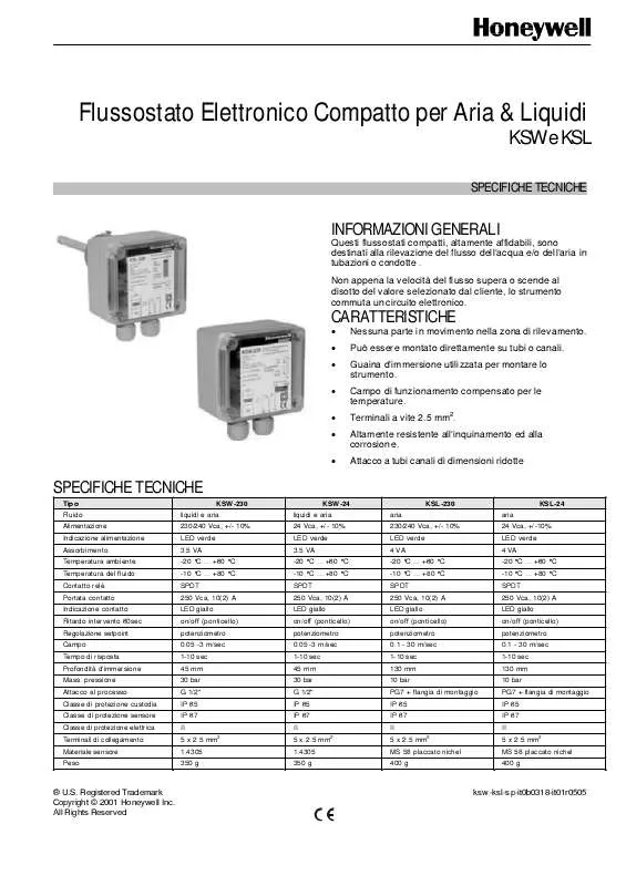 Mode d'emploi HONEYWELL KSL