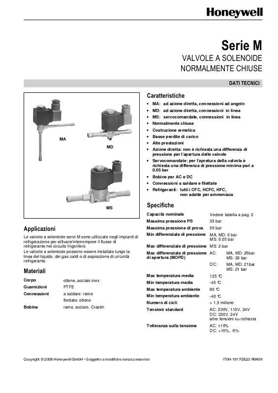 Mode d'emploi HONEYWELL M