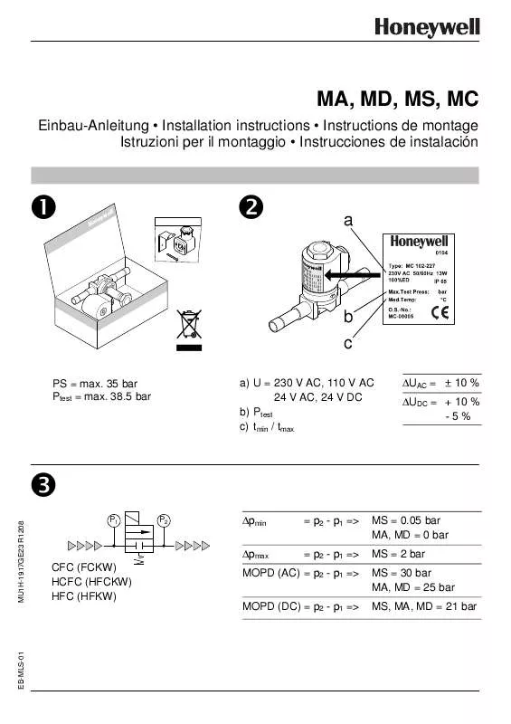 Mode d'emploi HONEYWELL MA