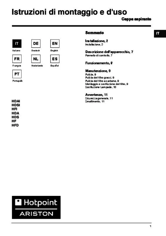 Mode d'emploi HOTPOINT HHE 90 F HA IX