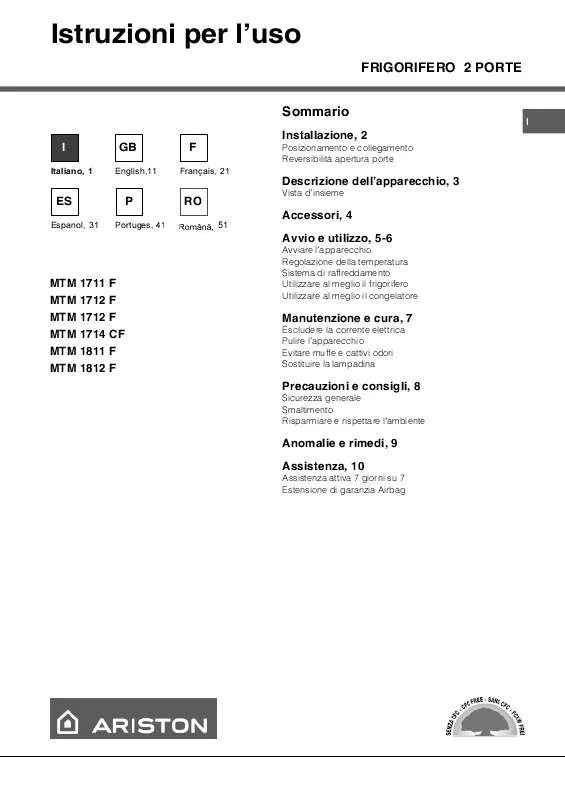 Mode d'emploi HOTPOINT MTM 1714 CF