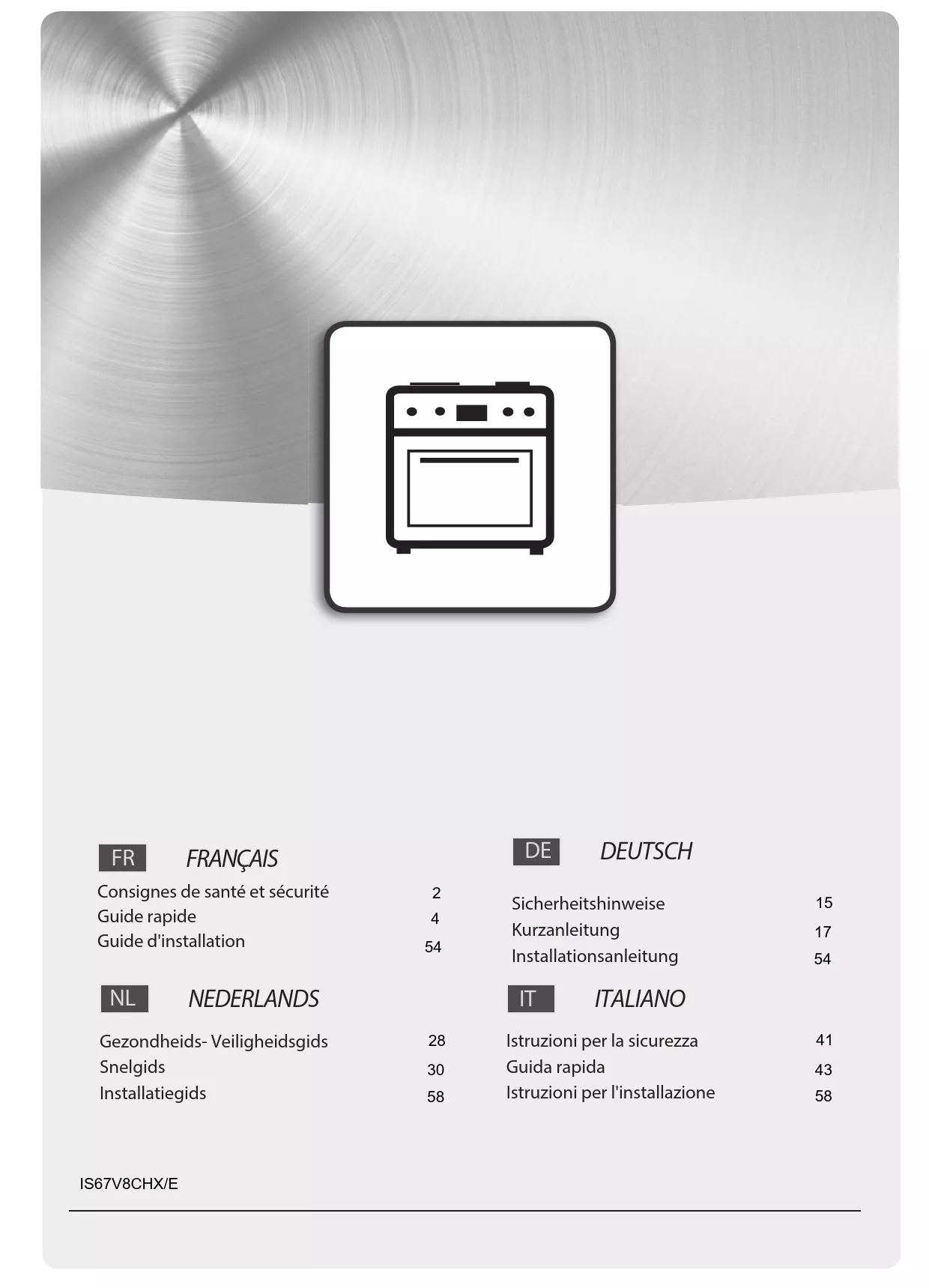 Mode d'emploi INDESIT IS67V8CHX/E