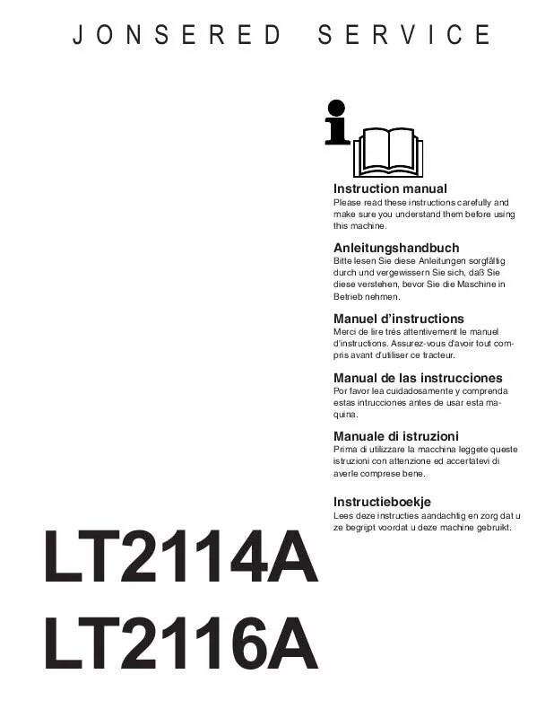 Mode d'emploi JONSERED LT 2114 A