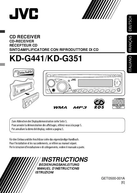 Mode d'emploi JVC KD-G352