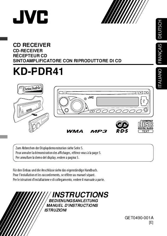 Mode d'emploi JVC KD-PDR41