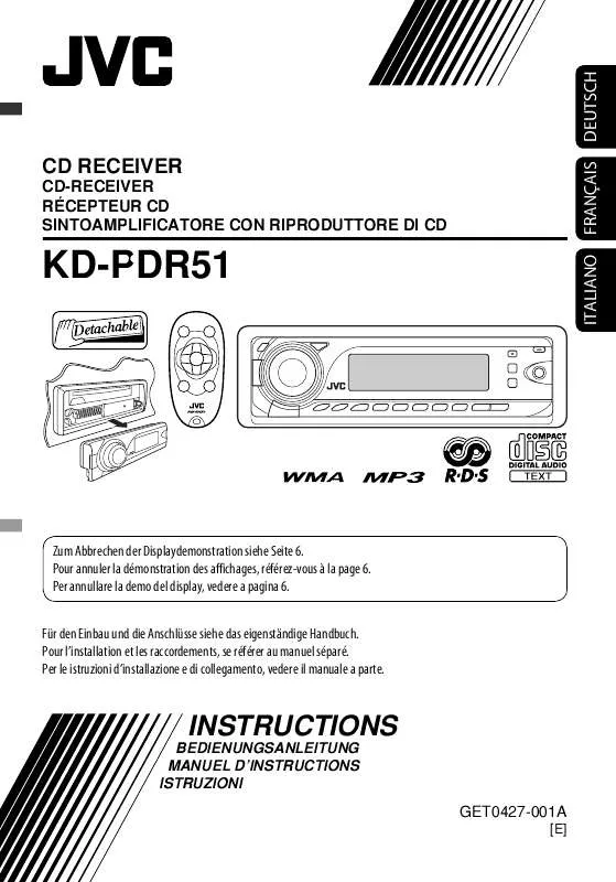 Mode d'emploi JVC KD-PDR51