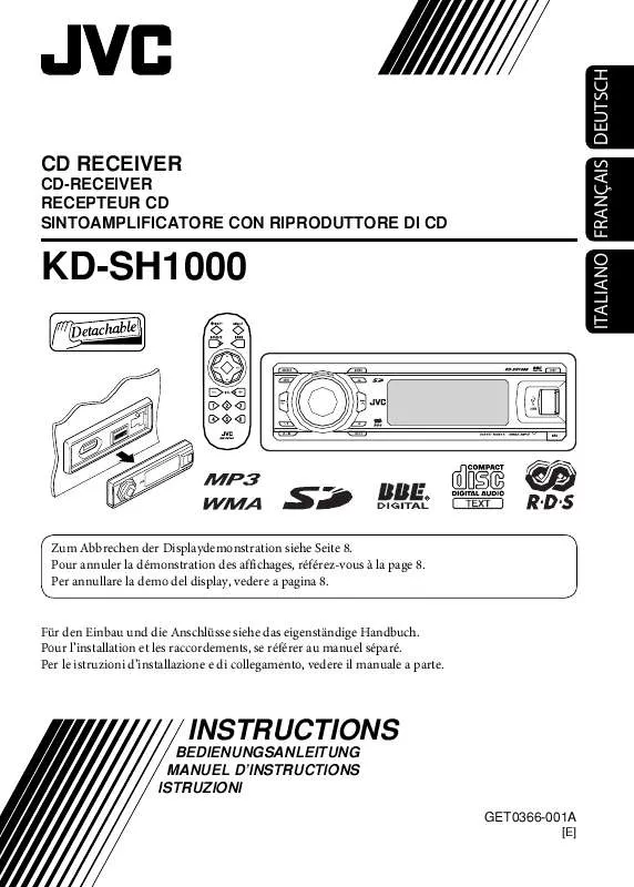 Mode d'emploi JVC KD-SH1000