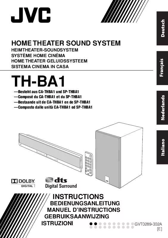 Mode d'emploi JVC TH-BA1