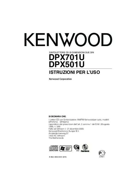 Mode d'emploi KENWOOD DPX501U