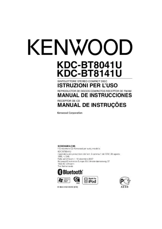 Mode d'emploi KENWOOD KDC-BT8041U