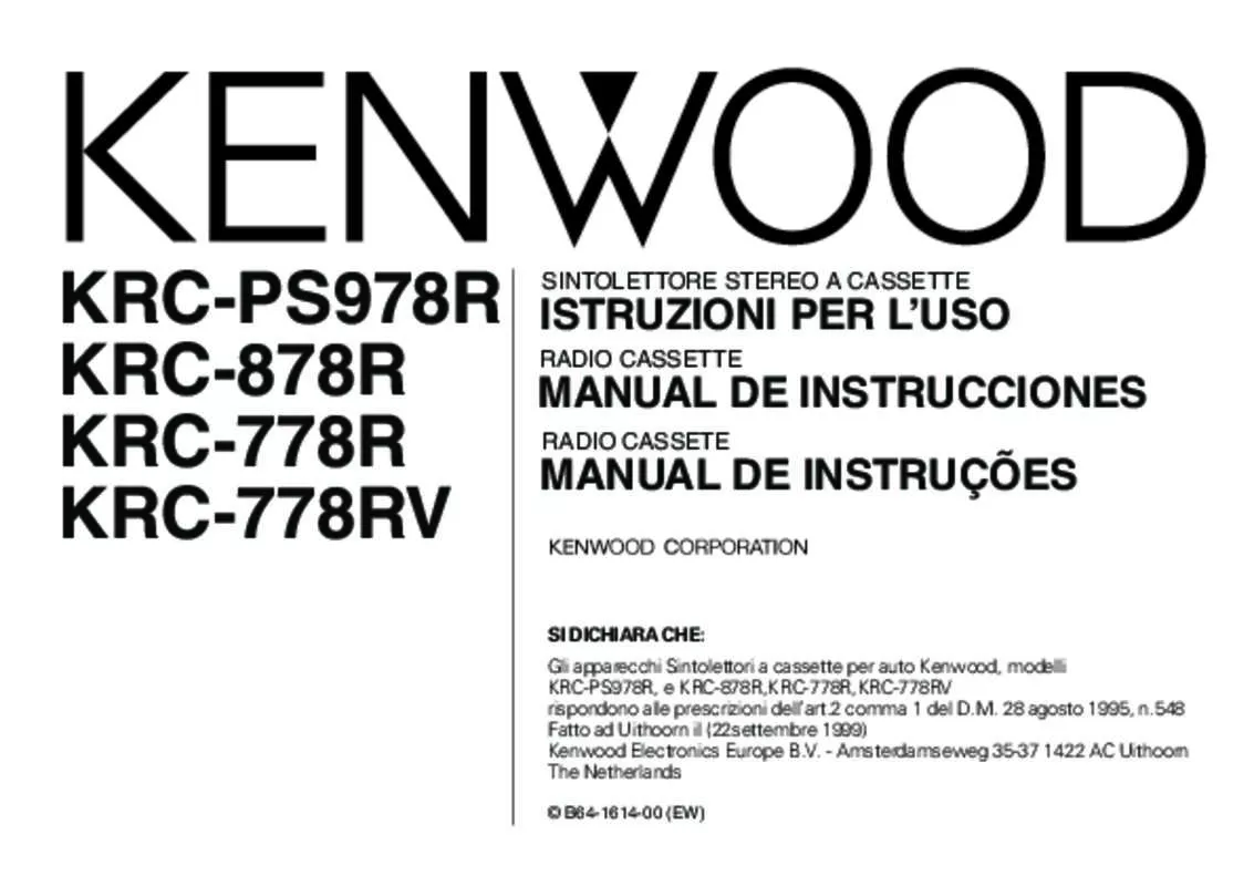 Mode d'emploi KENWOOD KRC-878R