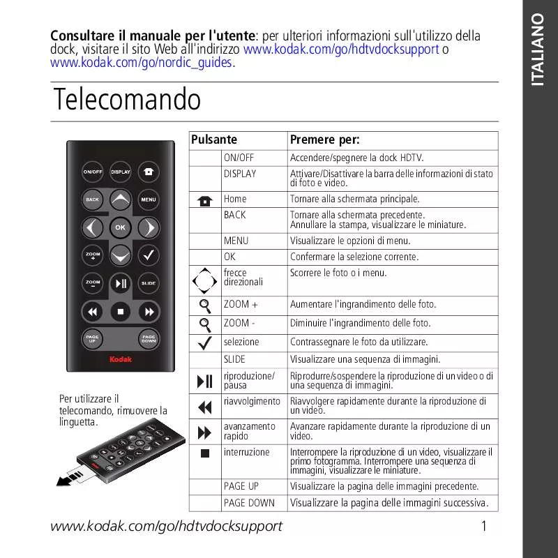 Mode d'emploi KODAK HDTV DOCK