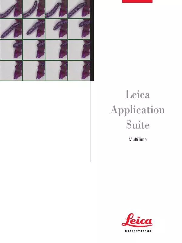 Mode d'emploi LEICA APPLICATION SUITE MULTITIME