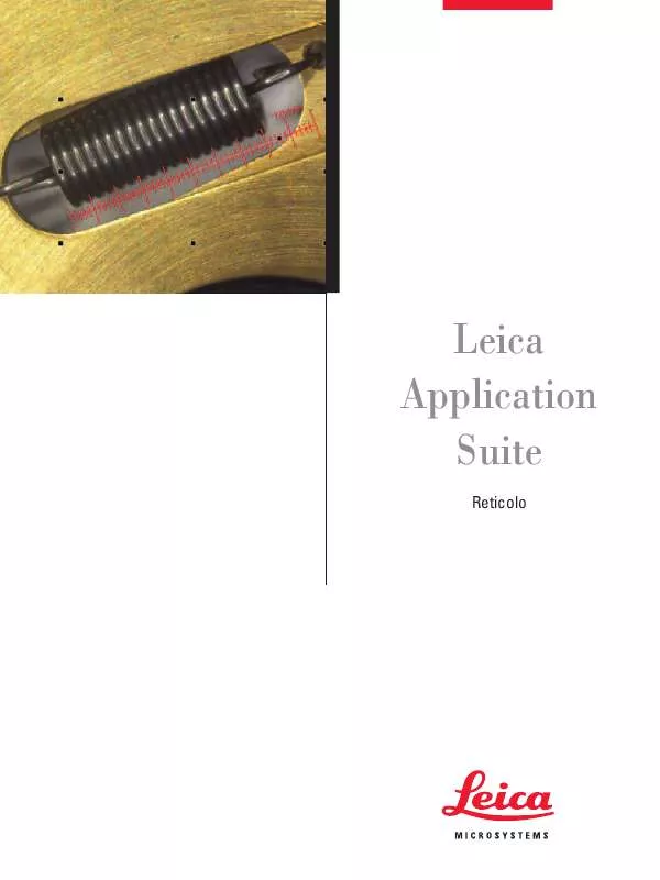 Mode d'emploi LEICA APPLICATION SUITE RETICULE