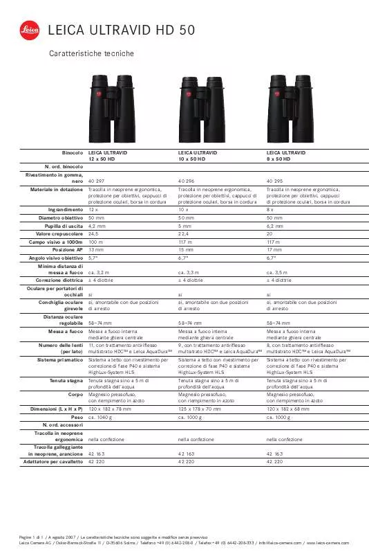 Mode d'emploi LEICA ULTRAVID 50 HD