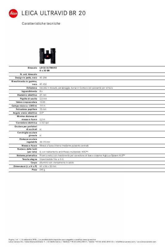 Mode d'emploi LEICA ULTRAVID BR 20