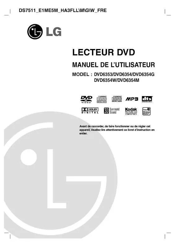 Mode d'emploi LG DVD6353