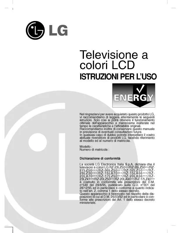 Mode d'emploi LG RZ-27LZ50