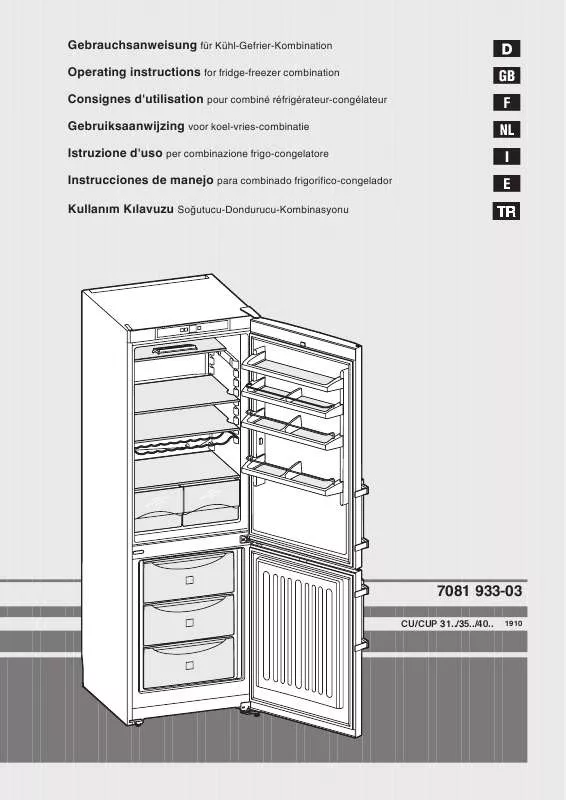 Mode d'emploi LIEBHERR CUP 3503