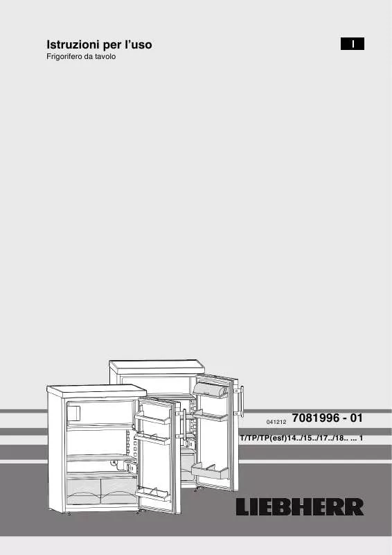 Mode d'emploi LIEBHERR KTS 126 COMFORT