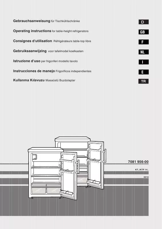 Mode d'emploi LIEBHERR KTS 162