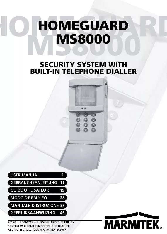 Mode d'emploi MARMITEK HOMEGUARD MS8000