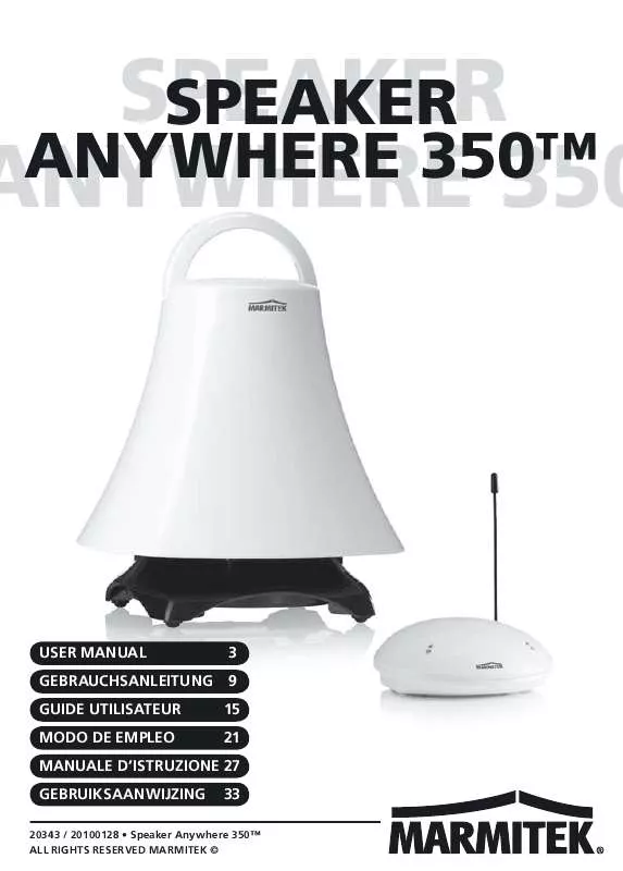 Mode d'emploi MARMITEK SPEAKER ANYWHERE 350