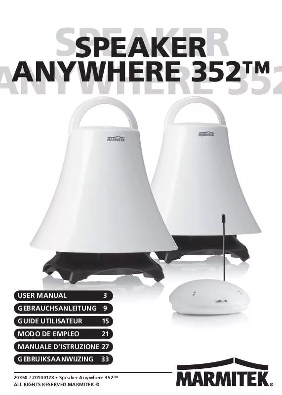 Mode d'emploi MARMITEK SPEAKER ANYWHERE 352