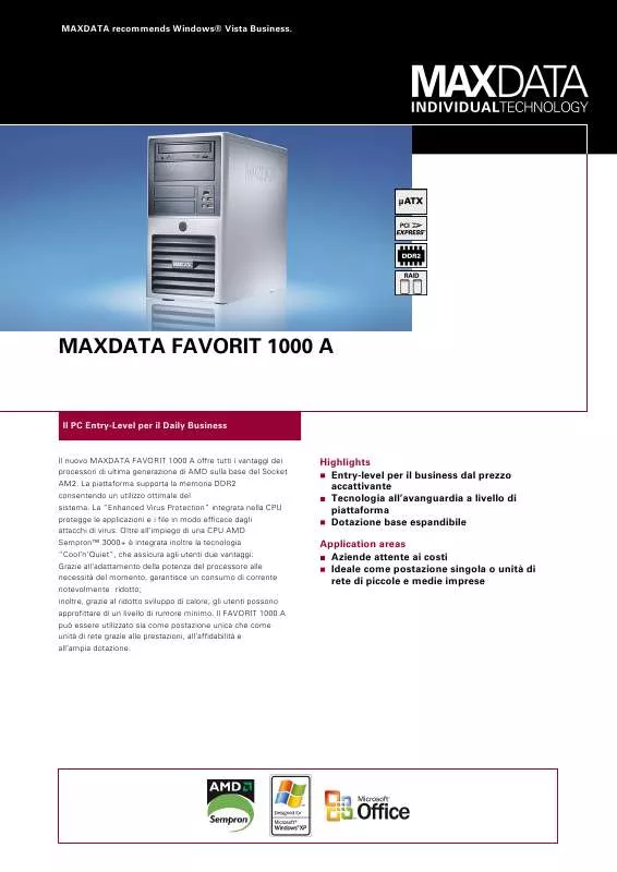 Mode d'emploi MAXDATA FAVORIT 1000 A