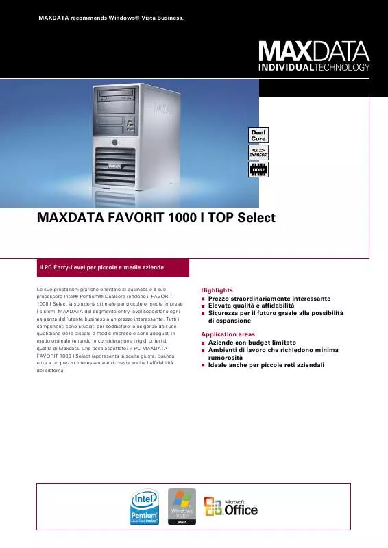 Mode d'emploi MAXDATA FAVORIT 1000 I TOP SELECT