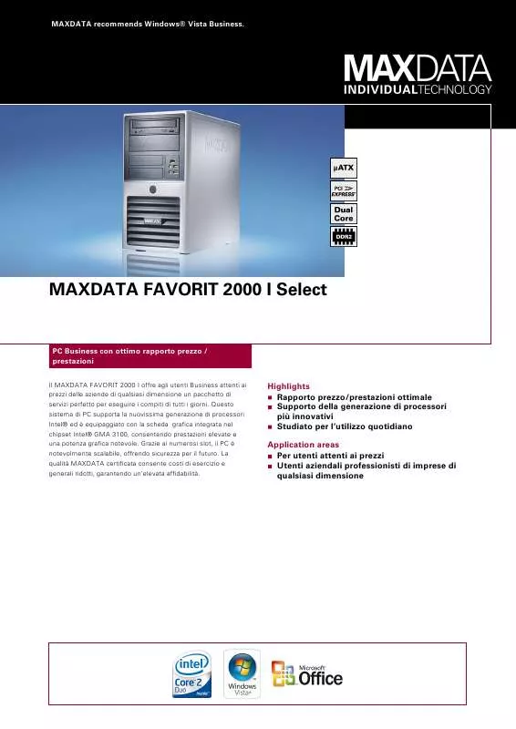 Mode d'emploi MAXDATA FAVORIT 2000 I SELECT