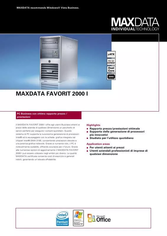 Mode d'emploi MAXDATA FAVORIT 2000 I