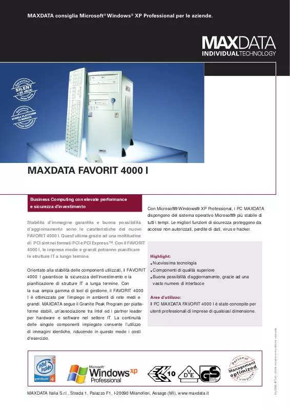 Mode d'emploi MAXDATA FAVORIT 4000 I