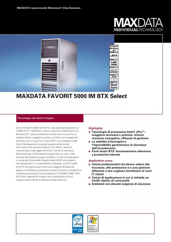 Mode d'emploi MAXDATA FAVORIT 5000 IM BTX SELECT