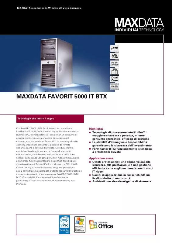 Mode d'emploi MAXDATA FAVORIT 5000 IT BTX