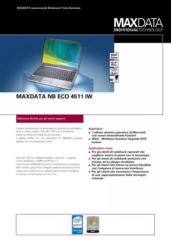 Mode d'emploi MAXDATA NB ECO 4511 IW