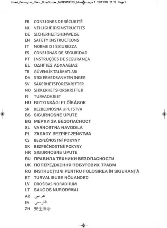 Mode d'emploi MOULINEX MK 1006