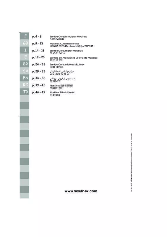 Mode d'emploi MOULINEX MO 4021