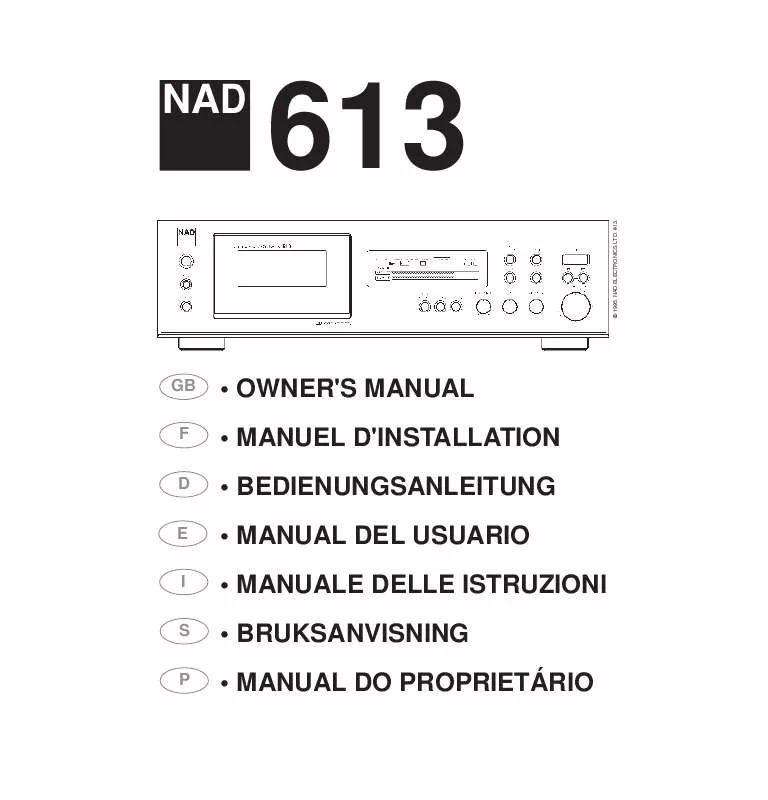 Mode d'emploi NAD 613