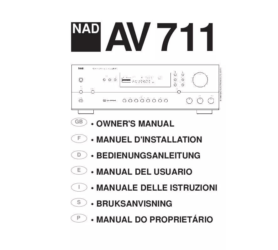 Mode d'emploi NAD 711