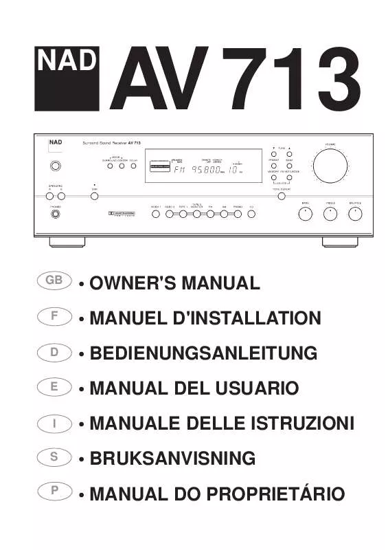 Mode d'emploi NAD 713